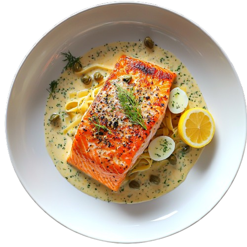 Pavé de saumon sauce gribiche